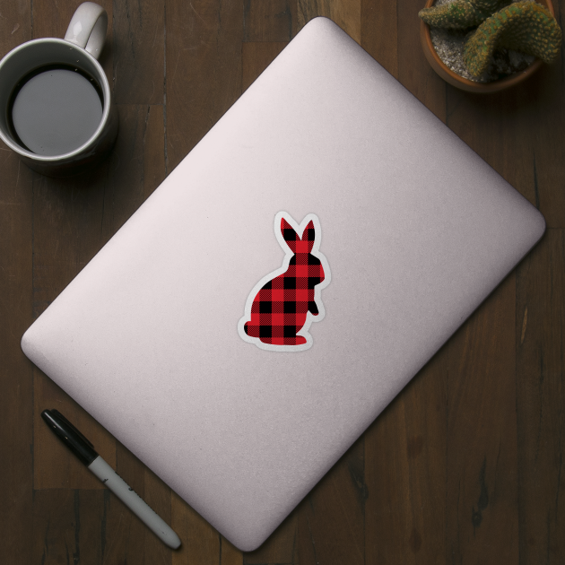 Buffalo Plaid Rabbit (red/black) by designminds1